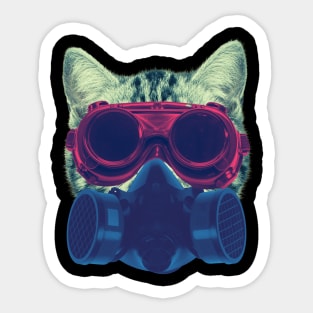 Cyberpunk Cat With Glasses Sticker